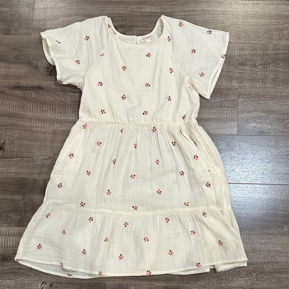 Cat & Jack Cream Floral Casual Dress